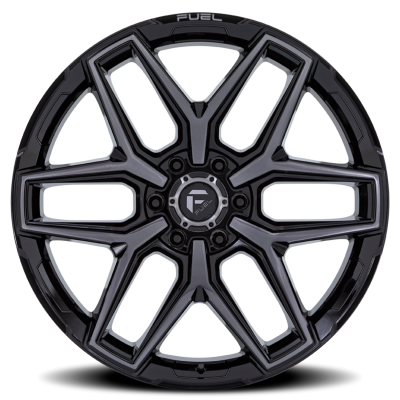 Aluminum Wheels 18X9 Flux 6 FC854BT 6 On 120 Gloss Black Brushed Gray Tint 66.9 Bore 20 Offset Fuel Off Road Wheels