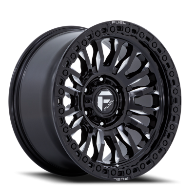 Aluminum Wheels 20X9 Rincon SBL FC857BE 5 On 139.7 Gloss Black Milled 78.1 Bore 1 Offset Fuel Off Road Wheels