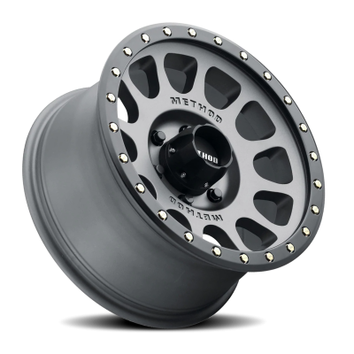 Aluminum Wheels 16x8 NV MR305 Bolt Pattern 6 On 139.7 Offset 0 Lip Size 1.57 Titanium TT Matte Black Lip Method