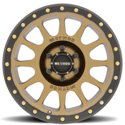 Aluminum Wheels 16x8 NV MR305 Bolt Pattern 6 On 139.7 Offset 0 Lip Size 1.57 Method Bronze BRZ Black Street Loc Method