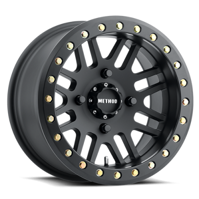 Aluminum Wheels 15x10 MR406 Beadlock UTV Bolt Pattern 4 On 136 Offset 0 Lip Size 3.11 Matte Black MB Method