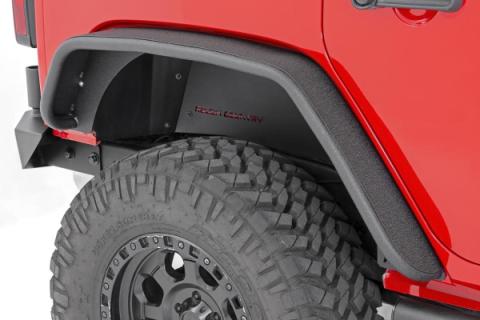 Jeep Tubular Front &amp; Rear Fender Flares Set 07-18 Wrangler JK Rough Country
