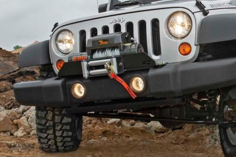 Jeep Winch Mounting Plate w/D-rings for Factory Bumper 07-18 Wrangler JK Rough Country