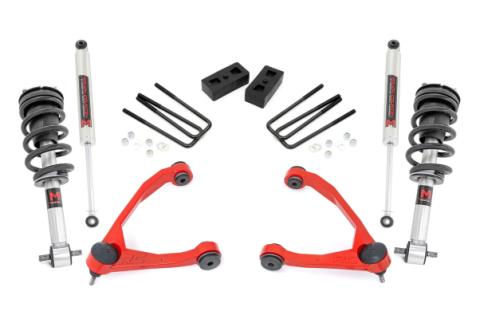 3.5 Inch Lift Kit Cast Steel M1 Strut - Red Silverado/Sierra 1500 (14-16) Rough Country