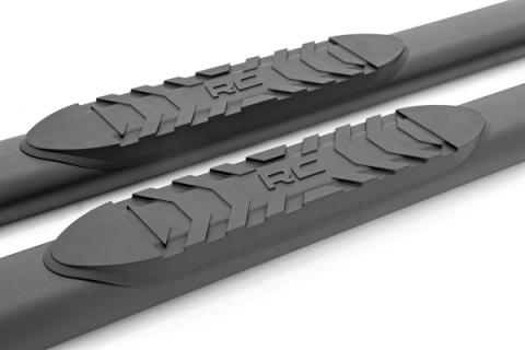 Oval Nerf Step 4.5 Inch Double Cab Black 05-22 Toyota Tacoma 2WD/4WD Rough Country