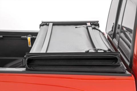 Soft Tri-Fold Bed Cover 5 Foot Bed Dbl Cab Toyota Tacoma 2WD/4WD (16-23) Rough Country