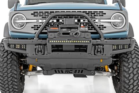 High Winch Mount All Models 20 Inch Black Single Row LED DRL Ford Bronco (21-25) Rough Country