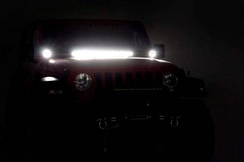 Jeep 2 Inch LED Cube Easy-Mount Kit 18-20 Wrangler JL 20-Up Gladiator-Black Series w/Amber DRL  Rough Country