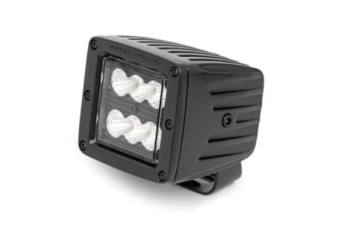 2 Inch Square Cree LED Lights Pair Black Series, Flood Beam Rough Country