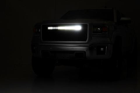 Sierra Mesh Grille 30 Inch Dual Row Black Series LED w/Cool White DRL 14-15 Sierra 1500 Rough Country