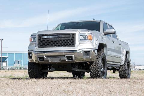 Sierra Mesh Grille w/30 Inch Dual Row Black Series LED 14-15 Sierra 1500 Rough Country
