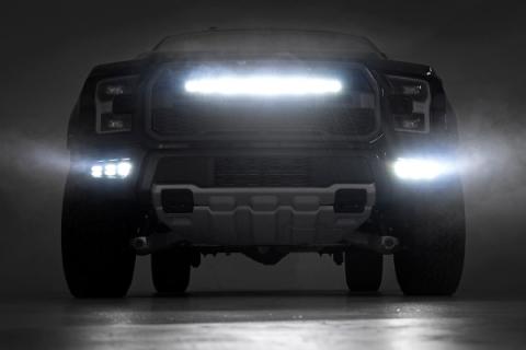 Ford Triple LED Fog Light Kit Black Series 17-19 F-150 Raptor Rough Country