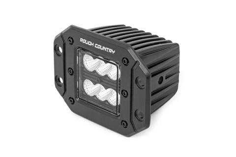 2 Inch Square Flush Mount Cree LED Lights Pair Black Series, Spot Beam Rough Country