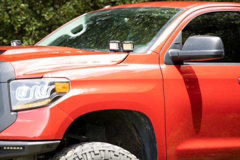 Toyota 3-inch LED Lower Windshield Ditch Kit (14-20 Tundra 3 Inch Osram Wide Angle Series) Rough Country