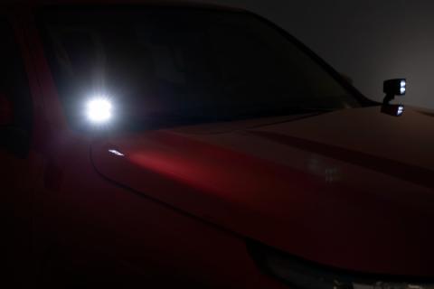 2 Inch Square Cree LED Lights Pair Black Series, Spot Beam Rough Country