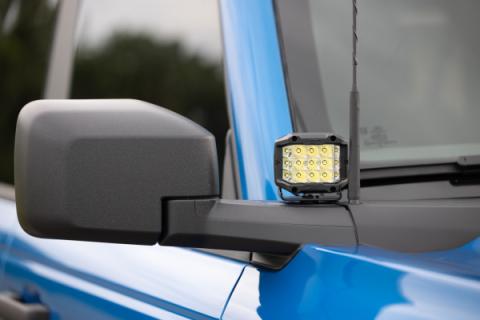 LED Light Ditch Mount 2 Inch Chrome Series Pair Wide 21-UP Ford Bronco Rough Country