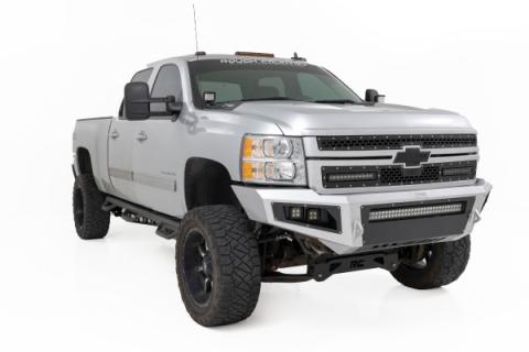 LED Light Kit Ditch Mount 2 Inch Black Pair Spot Chevy 1500 &amp; Silverado/Sierra 2500HD/3500HD (07-14) Rough Country