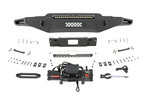 Hybrid Front Bumper 12000S Black LED w/ White DRL Toyota Tundra (22-26) Rough Country