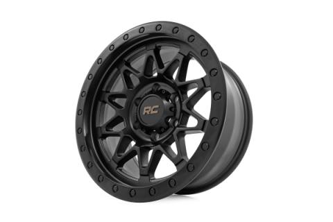 78 Series Wheel Simulated Beadlock Black 17x8.5 6x5.5 +0mm Rough Country