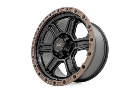 79 Series Wheel One-Piece Semi Gloss Black w/Bronze Ring 17x8.5 6x135 0mm Rough Country