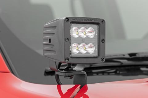 LED Light Kit Ditch Mount 2 Inch Spectrum Pair Spot Nissan Frontier (22-26) Rough Country