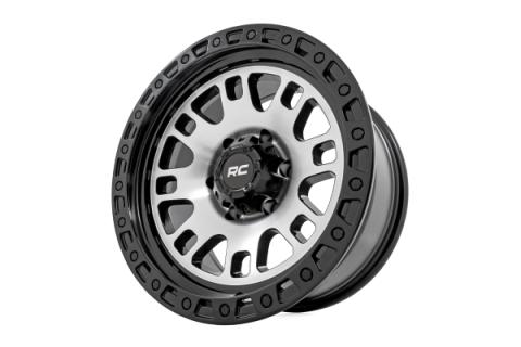 82 Series Wheel One-Piece Machined Semi Gloss Black 15x8 5x4.5 -19mm Rough Country