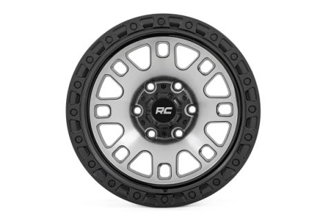 82 Series Wheel One-Piece Machined Semi Gloss Black 17x9 6x5.5 -12mm Rough Country