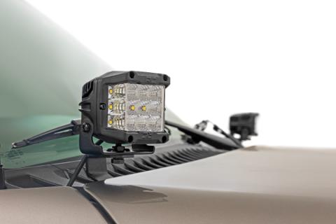 LED Light Kit Ditch Mount 2 Inch Black Pair White DRL Chevy Silverado 1500 (99-06) Rough Country