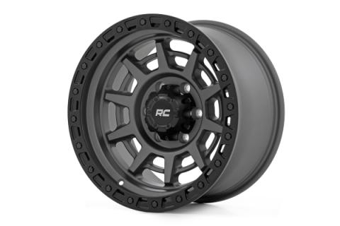 85 Series Wheel Simulated Beadlock Gunmetal Gray/Black 17x9 5x5.5 -0mm Rough Country