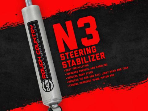 Jeep N3 Steering Stabilizer 18-Up Wrangler JL Gladiator JT Rough Country