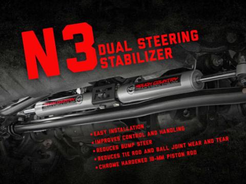 Jeep Dual Steering Stabilizer 99-04 Grand Cherokee WJ Rough Country