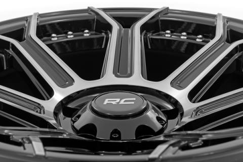 89 Series Wheel One-Piece Black Machined Gun Metal 17x9 5x5 -12mm Rough Country