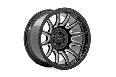 90 Series Wheel One-Piece Gloss Black w/machined spokes 20x10 8x170 -19mm Rough Country