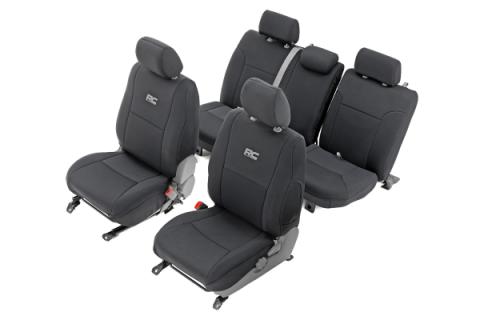 Seat Covers Gray FR &amp; RR Crew Cab Toyota Tacoma 2WD/4WD (2005-2015) Rough Country