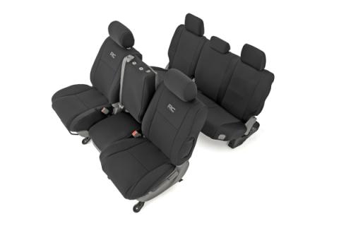 Seat Covers Black FR w/ Console Cover and Rear Toyota Tundra 2WD/4WD (07-13) Rough Country