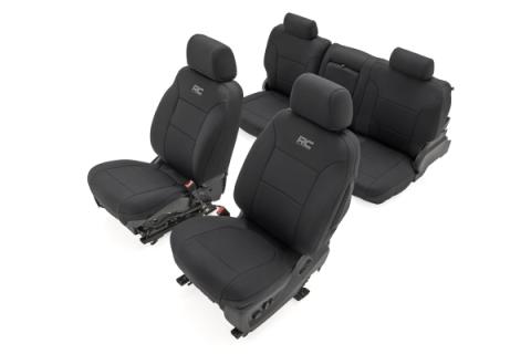Seat Covers FR Bucket &amp; RR 60/40 Bench Silverado/Sierra 2500HD/3500HD (14-26) Rough Country