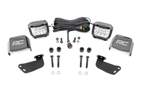 LED Light Kit Front Mount 3 Inch Chrome Pair Wide Angle Segway 570 F Rough Country