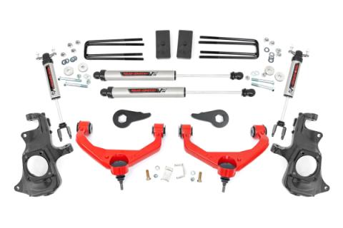 3.5 Inch Knuckle Lift Kit V2 Red Silverado/Sierra 2500HD/3500HD (11-19) Rough Country