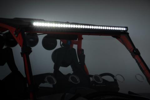 LED Light Kit Front Mount 40 Inch Black Dual Row Amber DRL Can-Am Commander Max Rough Country