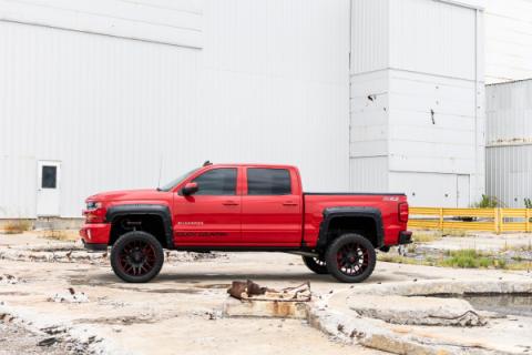 Fender Flares Defender l 5 Foot 9 Inch Bed G9K Satin Steel Chevy Silverado 1500 (14-18 &amp; Classic) Rough Country