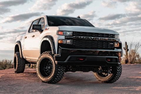 Defender Pocket Fender Flares Flat Black Chevy Silverado 1500 2WD/4WD (19-23) Rough Country