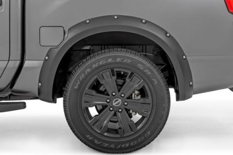 Pocket Fender Flares KH3 Super Black Nissan Titan 2WD/4WD (2017-2024) Rough Country