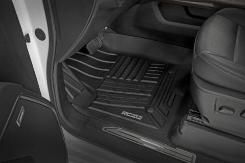 Flex-Fit Floor Mats FR &amp; RR FR Bucket Crew Silverado/Sierra 1500/2500HD/3500HD (19-26) Rough Country