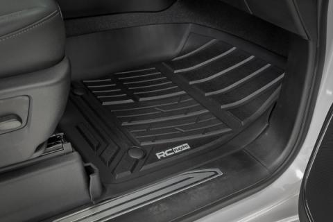 Flex-Fit Floor Mats FR &amp; RR FR Bucket Crew Silverado/Sierra 1500/2500HD/3500HD (19-26) Rough Country