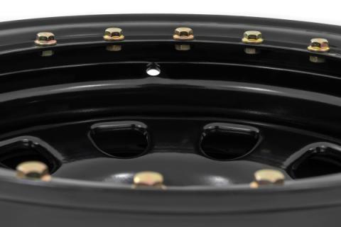 Steel Simulated Bead Lock Wheel Black 17x9 6x5.5 4.25 Bore -12 Rough Country
