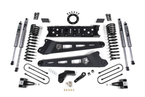 19-24 RAM 3500 4 Inch Radius Arm Bracket Gas 2 Inch Rear Block With Overload Nitro Shocks Zone Offroad