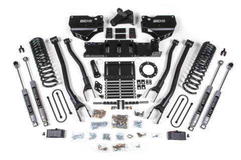 4 Inch Lift Kit w/ 4-Link Ram 3500 19-23 4WD Gas Without Factory Rear Overload Leaf NX2 Nitro Shocks