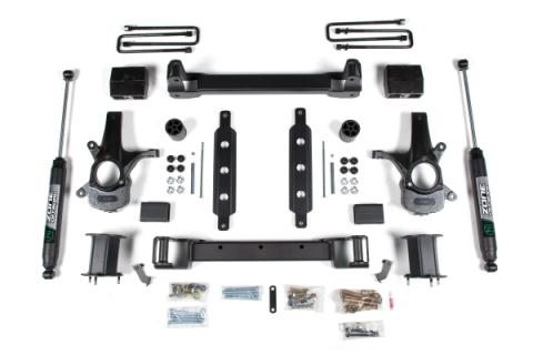 14-18 Silverado/Sierra 1500 2WD 6.5 Inch Lift Kit With Replacement Strut Alum/Stamped Arms With Rear Fox Shocks and Nitro Shocks Zone Offroad
