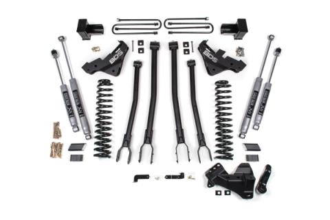23-25 Ford F-450 4WD 4 Inch 4-Link Suspension Lift Kit, 3.5 Inch Rear, Block - Fox 2.5 Performance Elite Series Shocks Front and Rear BDS Suspension