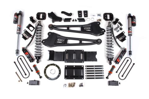 19-24 Ram 3500 4WD 4 Inch Radius Arm Suspension Lift Kit, 2 Inch Rear, Block w/ Overload, 8 Bolt Diesel - Fox 2.5 Performance Elite Series C/O Front, FOX 2.0 Front Bump, Fox 2.5 Performance Elite Series Rear BDS Suspension